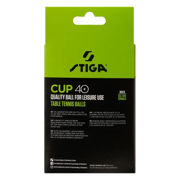 Мяч для наст. тенниса Stiga Cup ABS, 1110-2510-12, диам.40+мм, пластик, упак. 12 шт, белый за 1&nbsp;774.80 ₽ в Нижневартовске
