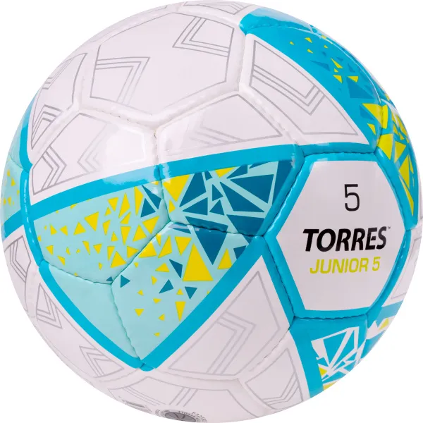 Мяч футб. TORRES Junior-5, F323805, р.5,глянц.ПУ,4 сл,32 п, руч.сш,бел-бирюзовый за 2&nbsp;070.60 ₽ в Нижневартовске