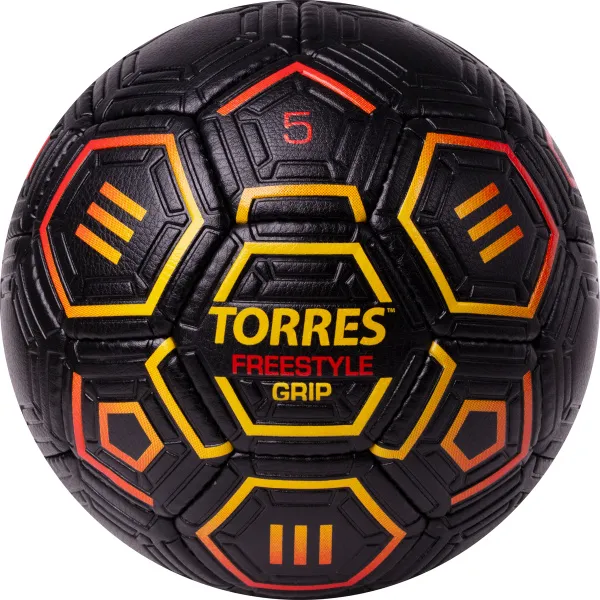 Мяч футб. TORRES Freestyle Grip, F323765, р.5, 32 панели. PU, ручная сшивка, черно-желт-красн за 2&nbsp;070.60 ₽ в Нижневартовске