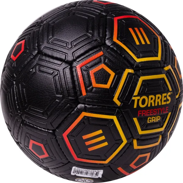 Мяч футб. TORRES Freestyle Grip, F323765, р.5, 32 панели. PU, ручная сшивка, черно-желт-красн за 2&nbsp;070.60 ₽ в Нижневартовске