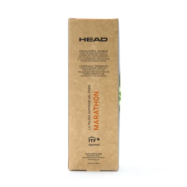 Мяч теннисный HEAD Marathon 3B, 578183, крафт. упак.3шт, без давления, фетр, нат.резина,желтый за 1&nbsp;055.70 ₽ в Нижневартовске