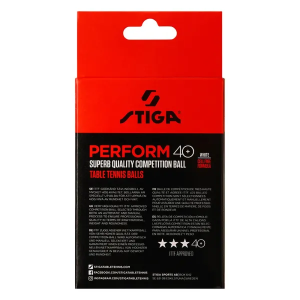 Мяч для наст. тенниса Stiga Perform 3***, 40+, 1113-2110-06, пластик, ITTF Appr., уп.6 шт, бел за 2&nbsp;121.60 ₽ в Нижневартовске