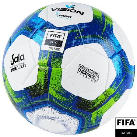 Мяч футзал. VISION Target, FS324094, FIFA Basic, р.4, 32 п. PU, 3 подкл.сл, термосшивка, бело-синий за 3&nbsp;519 ₽ купить в Нижневартовске