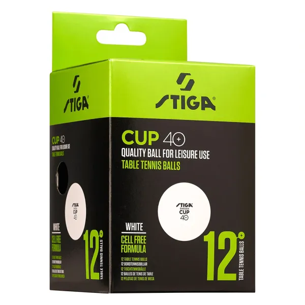 Мяч для наст. тенниса Stiga Cup ABS, 1110-2510-12, диам.40+мм, пластик, упак. 12 шт, белый за 1&nbsp;774.80 ₽ в Нижневартовске