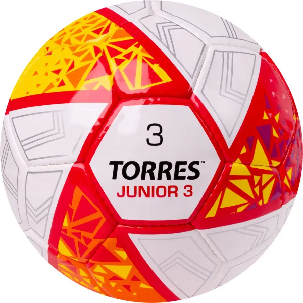 Мяч футб. TORRES Junior-3, F323803, р.3,глянц.ПУ, 4 сл, 32 п,руч.сш,бел-крас-жел за 2&nbsp;070.60 ₽ в Нижневартовске