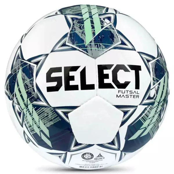 Мяч футзал. SELECT Futsal Master Shiny V22, 1043460004, р.4, Basic,32п, гл.ПУ, руч.сш,бел-син-зел за 7&nbsp;539.50 ₽ в Нижневартовске