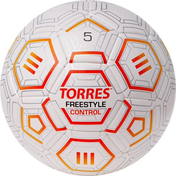 Мяч футб. TORRES Freestyle Control, F3231765, р.5, 32 п.,PU-Microfi, термосшив., бело-оран-сереб за 3&nbsp;464.60 ₽ в Нижневартовске
