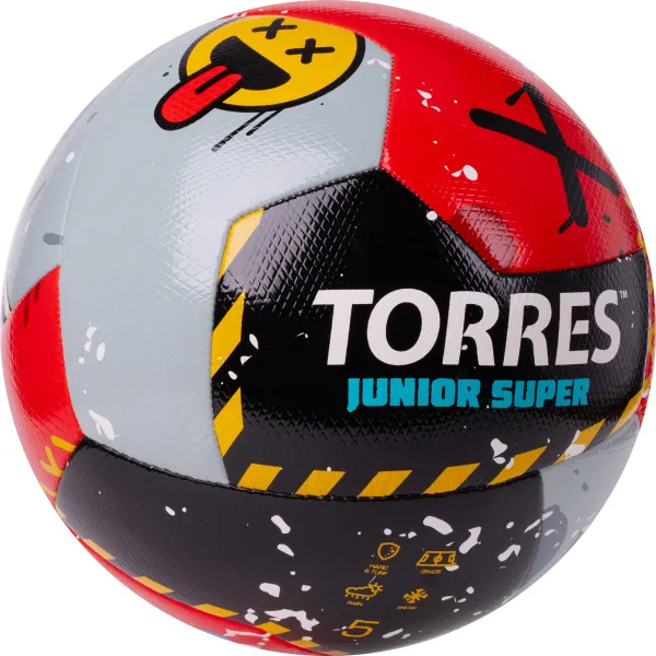 Мяч футб. TORRES Junior-5 Super, F323305, р.5, ПУ,4сл,12 п,гибрид.сш,крас-чёрн-сер за 2&nbsp;272.90 ₽ в Нижневартовске