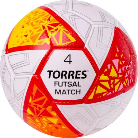Мяч футзал. TORRES Futsal Match, FS323774, р.4, 32 панели. ПУ,4 подкл.слоя,ручн.сш,бело-крас-жёлт за 2&nbsp;454.80 ₽ купить в Нижневартовске