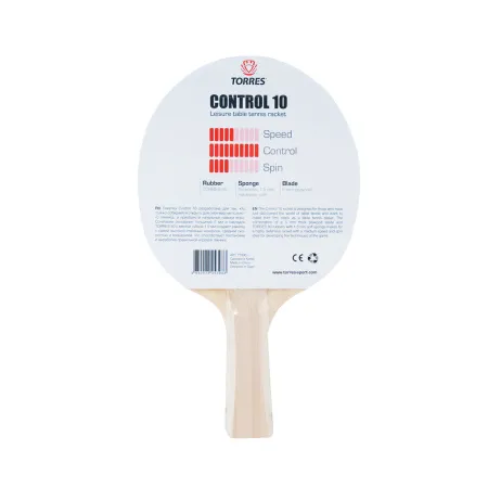 Ракетка для н/т TORRES Control 10, TT0001, для начинающих, накладка 1,5 мм, конич. ручка за 426.70 ₽ купить в Нижневартовске